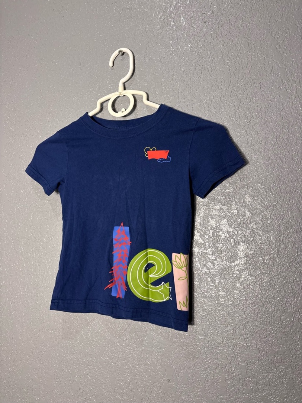 Levi's Navy Short Sleeve Tee with Bright Graphic Accents